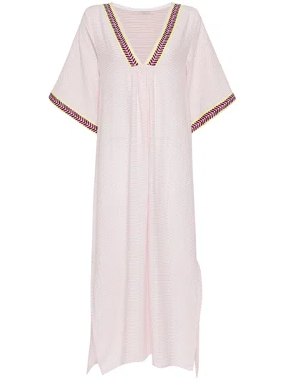 Lemlem Edna Cotton-blend Maxi Dress In Pink