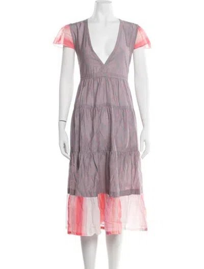 Pre-owned Lemlem Printed Midi Length Dress In Grey