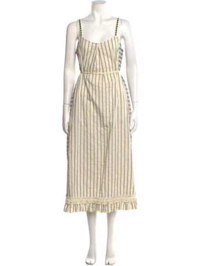 Pre-owned Lemlem Striped Long Dress In Neutrals