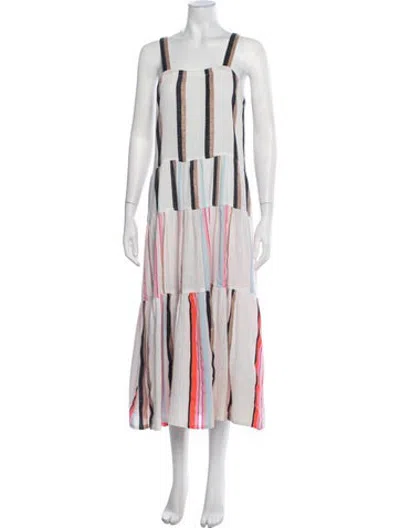 Pre-owned Lemlem Striped Long Dress In Neutrals