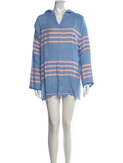 Pre-owned Lemlem Striped Mini Dress In Blue