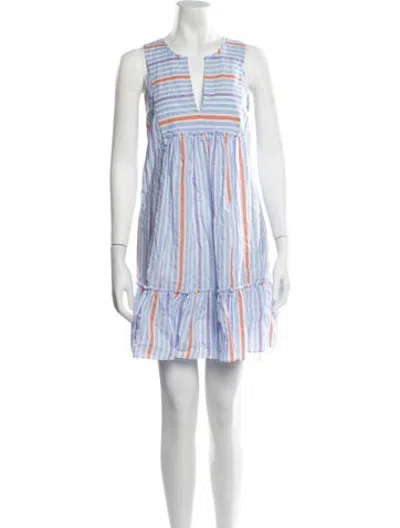 Pre-owned Lemlem Striped Mini Dress In Blue