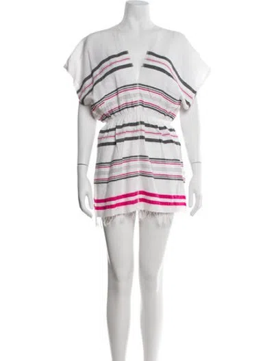 Pre-owned Lemlem Striped Mini Dress In Pink