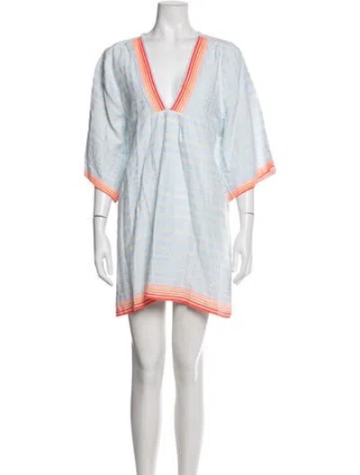 Pre-owned Lemlem Striped Mini Dress W/ Tags In Blue
