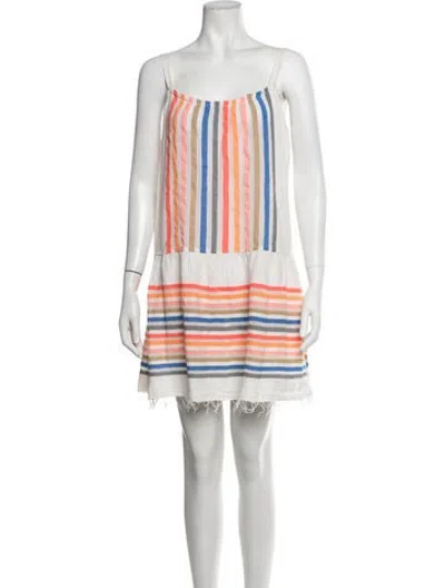 Pre-owned Lemlem Striped Mini Dress In White