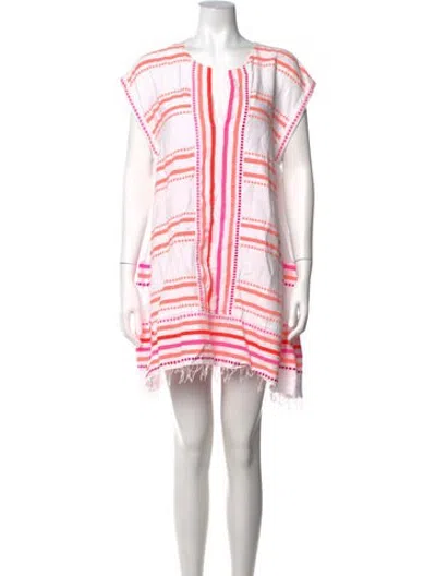 Pre-owned Lemlem Striped Mini Dress In White