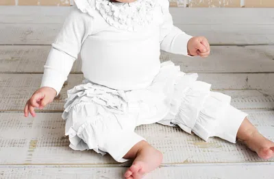 Lemon Loves Layette Kids' Newborn And Baby Girls Ella Pants In White