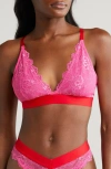 Lemonade Dolls Lace Bralette In Deep Pink