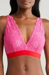 Lemonade Dolls Lace Full Cup Bralette In Deep Pink