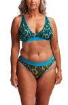 Lemonade Dolls The Soft Mesh Leopard Print Fuller Cup Bralette In Green