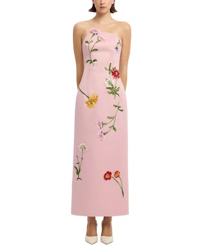 Leo Lin Ava Embroidered Floral Maxi Dress Exclusive In Pink