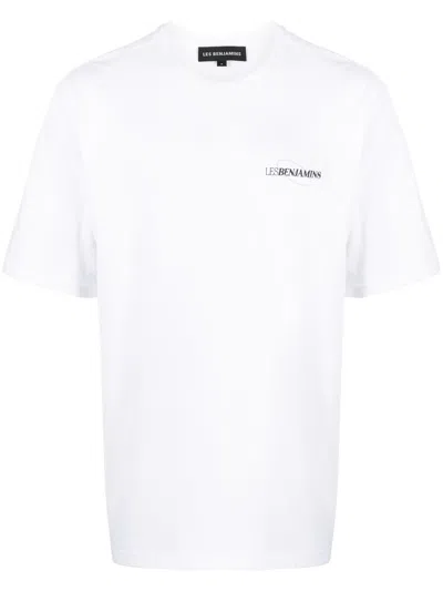 Les Benjamins Logo-embroidered Cotton T-shirt In White