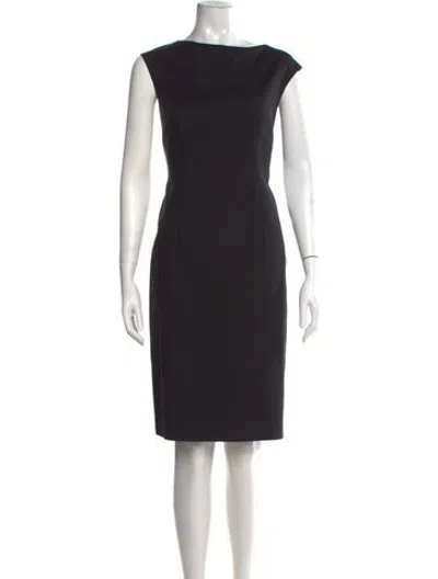Pre-owned Les Copains Bateau Neckline Knee-length Dress In Black