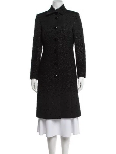 Pre-owned Les Copains Patterned Coat In Black