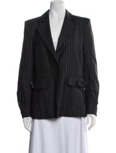 Pre-owned Les Copains Striped Blazer In Black