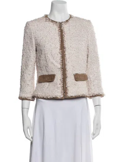 Pre-owned Les Copains Tweed Pattern Jacket In Neutrals