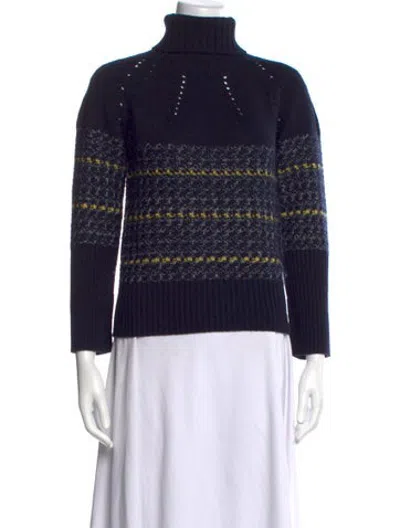 Pre-owned Les Copains Wool Patterned Sweater In Blue