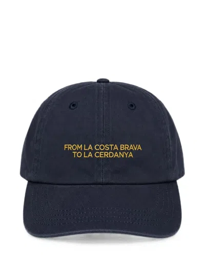 Les Héritiers Roots Slogan-embroidered Cap In Blue