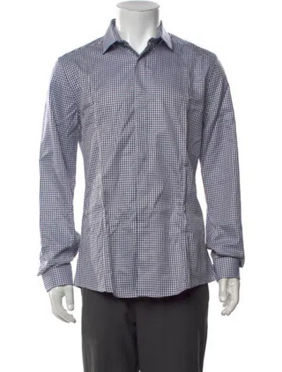 Pre-owned Les Hommes Plaid Print Long Sleeve Dress Shirt W/ Tags In White