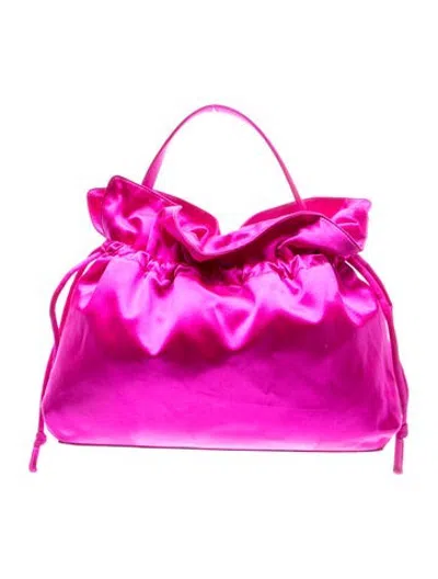 Pre-owned Les Petits Joueurs Satin Top Handle Bag In Pink
