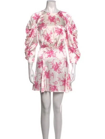 Pre-owned Les Rêveries Floral Print Mini Dress In Pink