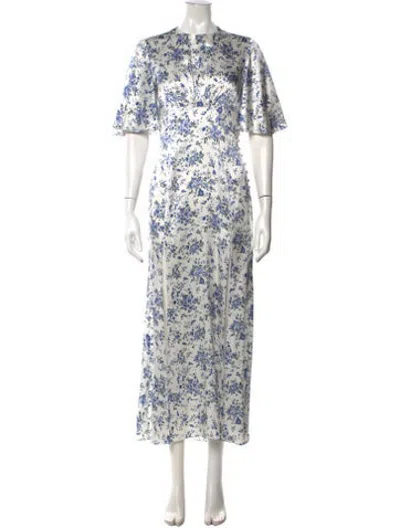 Pre-owned Les Rêveries Silk Long Dress In White