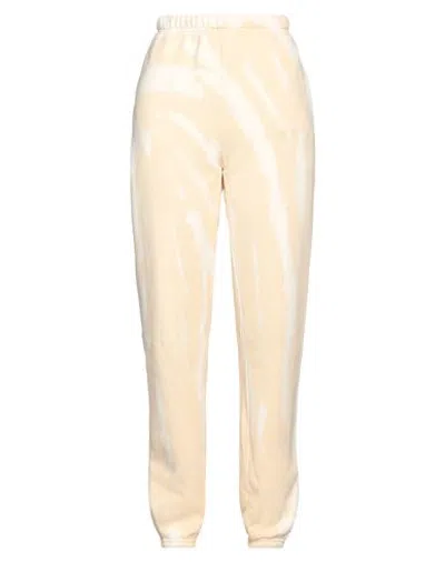 Les Tien Woman Pants Light Yellow Size L Cotton