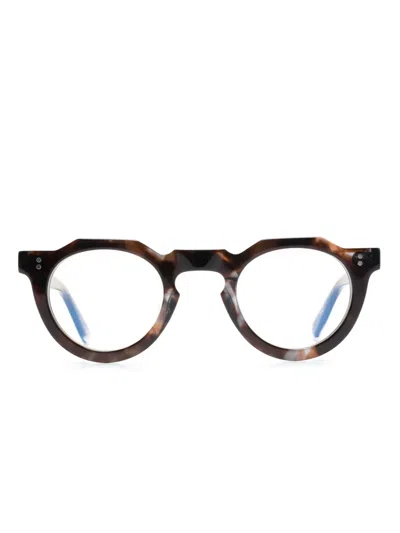 Lesca Pica Tortoiseshell-effect Glasses In Brown