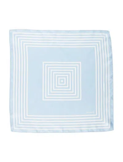 Pre-owned Lescarf Silk Striped Scarf In Blue