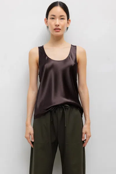 Leset Barb Bias Tank In Brown