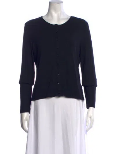 Pre-owned Leset Crew Neck Long Sleeve Top In Black