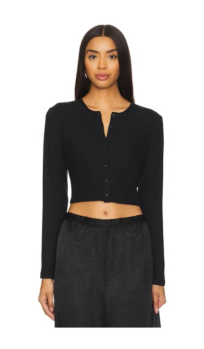Leset Lauren Crop Cardigan In Black