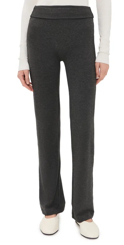 Leset Lauren Straight Leg Pants Charcoal In Gray