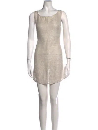Pre-owned Leset Linen Mini Dress In Neutrals