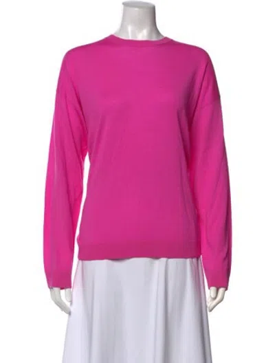 Pre-owned Leset Merino Wool Crew Neck Sweater In Pink