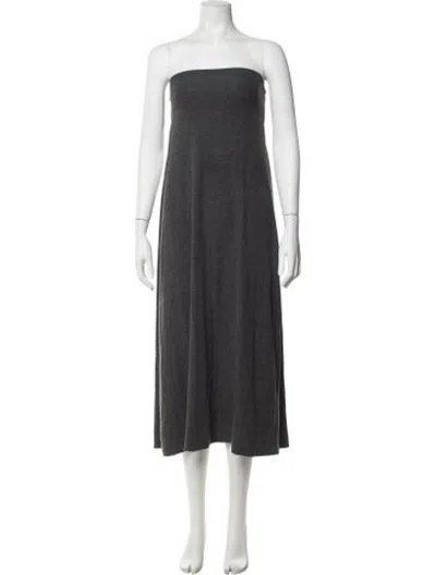 Pre-owned Leset Strapless Midi Length Dress In Grey