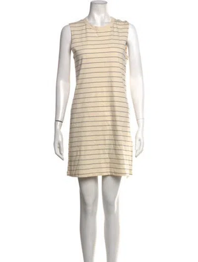Pre-owned Leset Striped Mini Dress In Neutrals