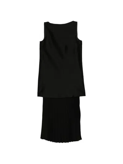 Less Layered A-line Dress In Black
