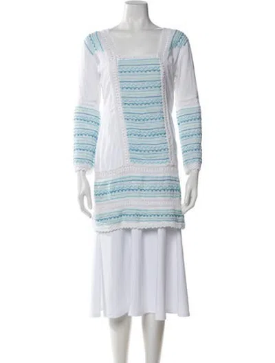 Pre-owned Letarte Striped Midi Length Dress In Blue/white