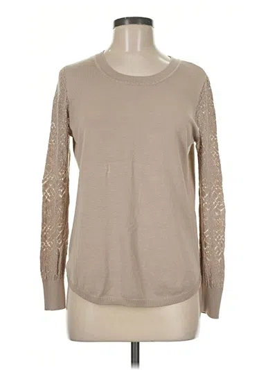 Pre-owned Lety & Me Long Sleeve T-shirt In Tan