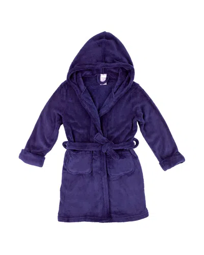 Leveret Fleece Hooded Robe In Blue