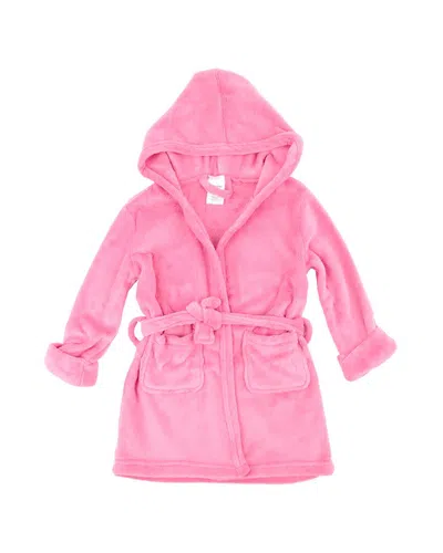 Leveret Fleece Hooded Robe In Pink