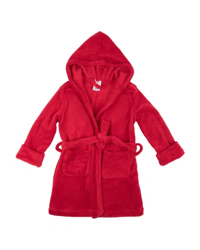 Leveret Fleece Hooded Robe In Red