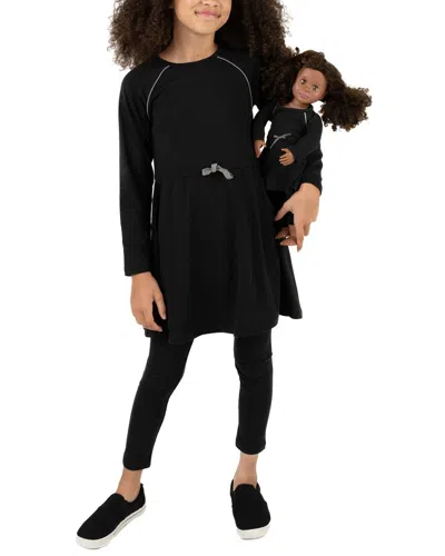 Leveret Matching Girls & Doll Dress In Black