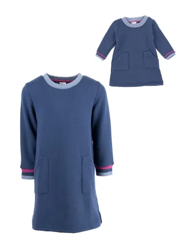 Leveret Matching Girls & Doll Dress In Blue