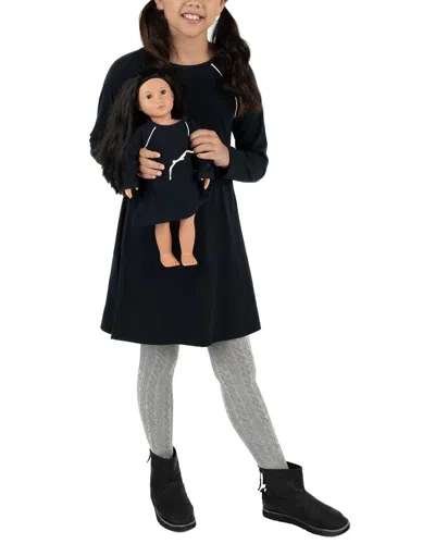 Leveret Matching Girls & Doll Dress In Blue