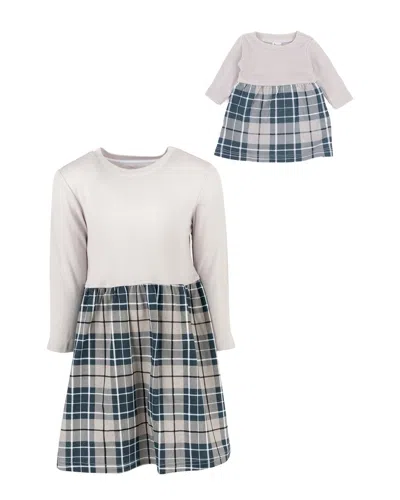 Leveret Matching Girls & Doll Dress In Grey