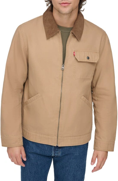 Levi's Lightweight Cotton Twill Utility Jacket In Tan