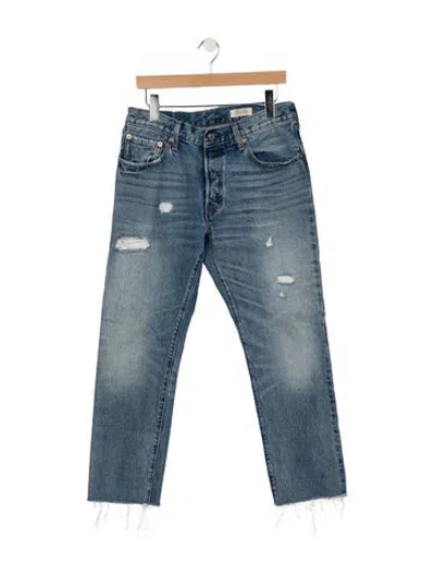 Pre-owned Levi Strauss Mid-rise Straight Leg Jeans In Blue