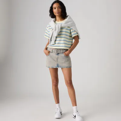 Levi's Belted Mini Skirt In Gray